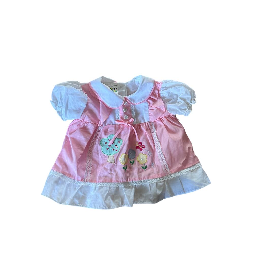 Vintage‎ Pint Size pink floral print infant dress